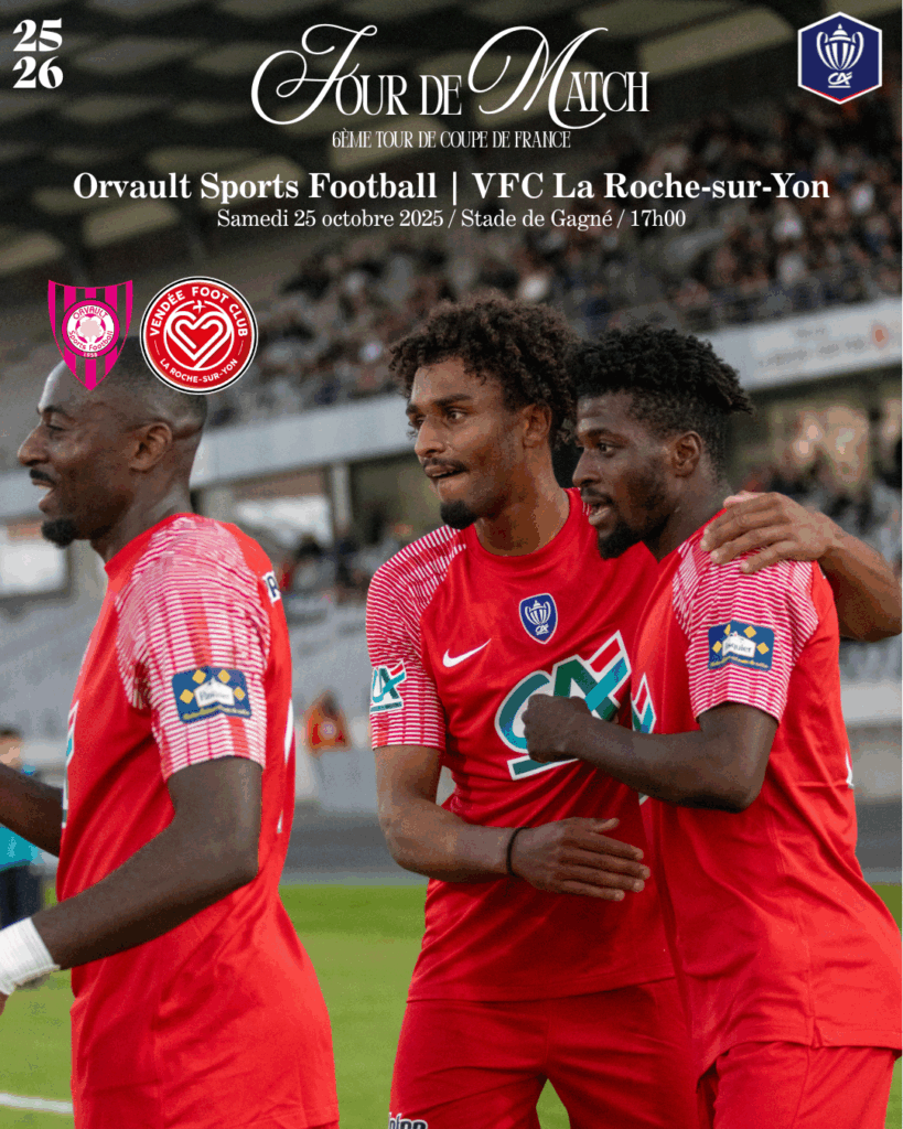 Joueurs du VFC La Roche-sur-Yon lors du dernier match de Coupe de France célébrant le but d'Ibrahima KEÏTA