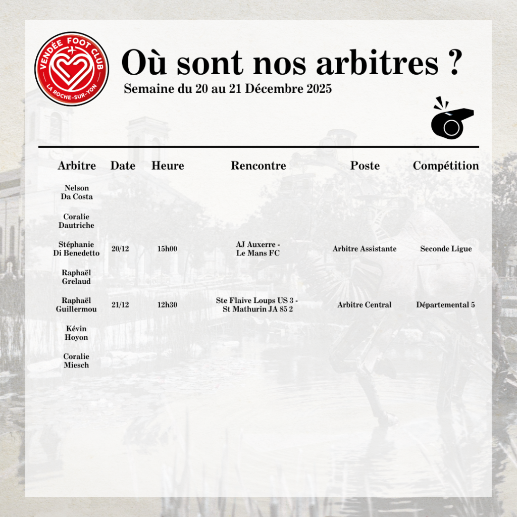 Programme des arbitres