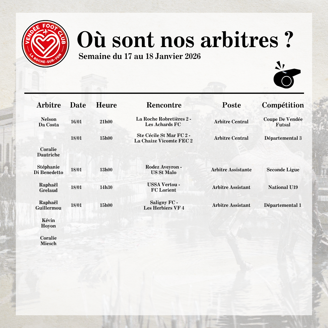 Programme des arbitres
