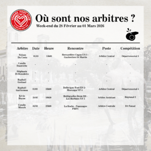 Programme des arbitres